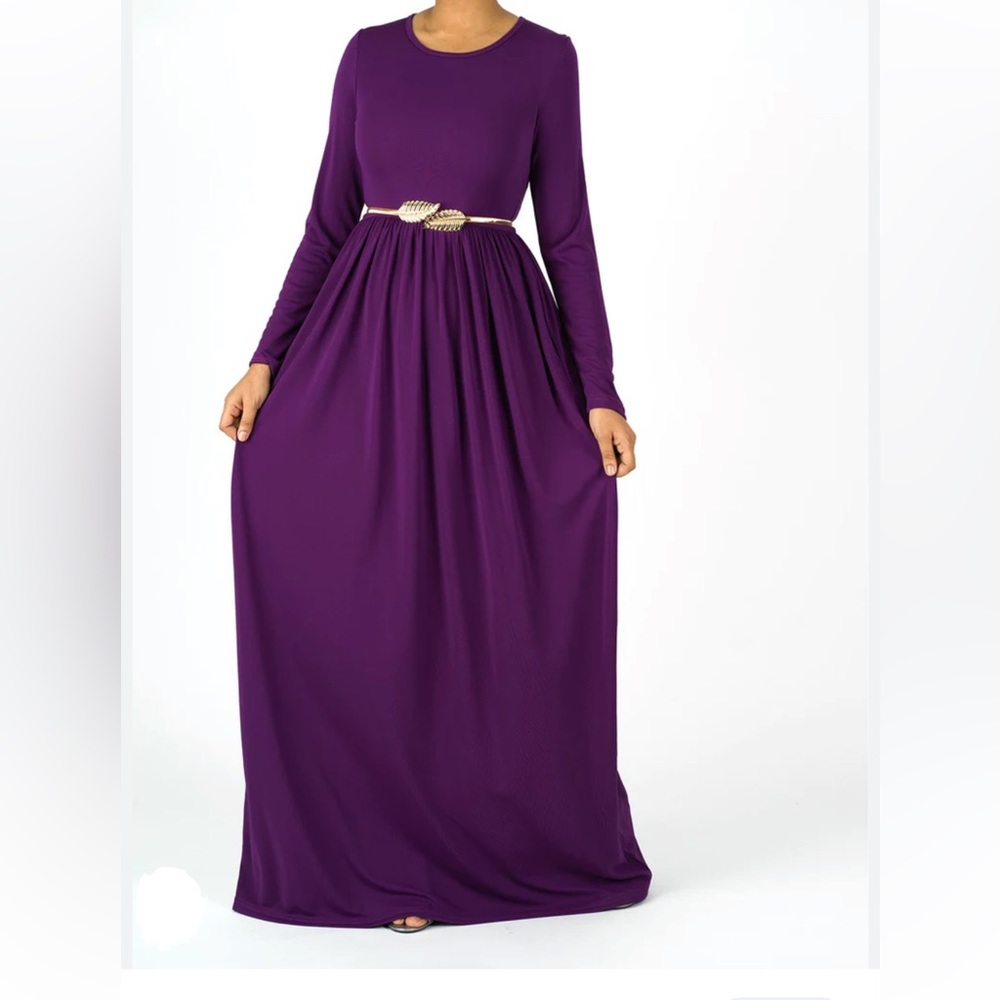 🦋Kabayare Plum Original Milk Silk
Maxi Dress w/pockets, Women's size- L